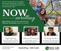 New Life Christian School — now enrolling for 2026-27 post image