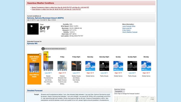Hazardous weather advisory issued for Columbia Basin post image