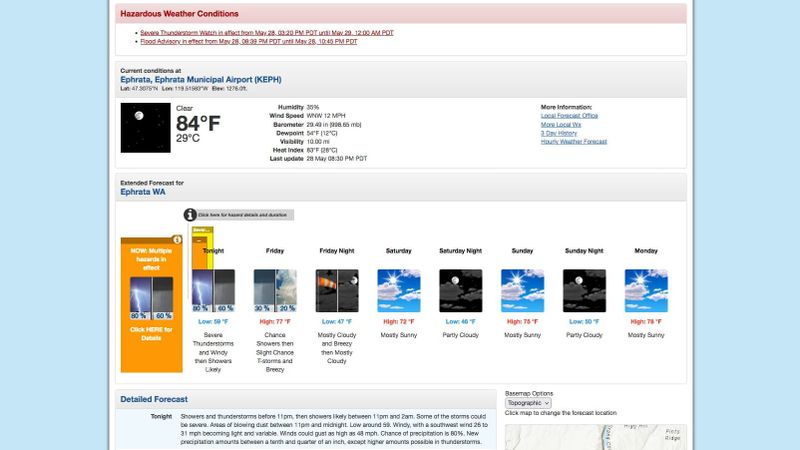 Hazardous weather advisory issued for Columbia Basin post image