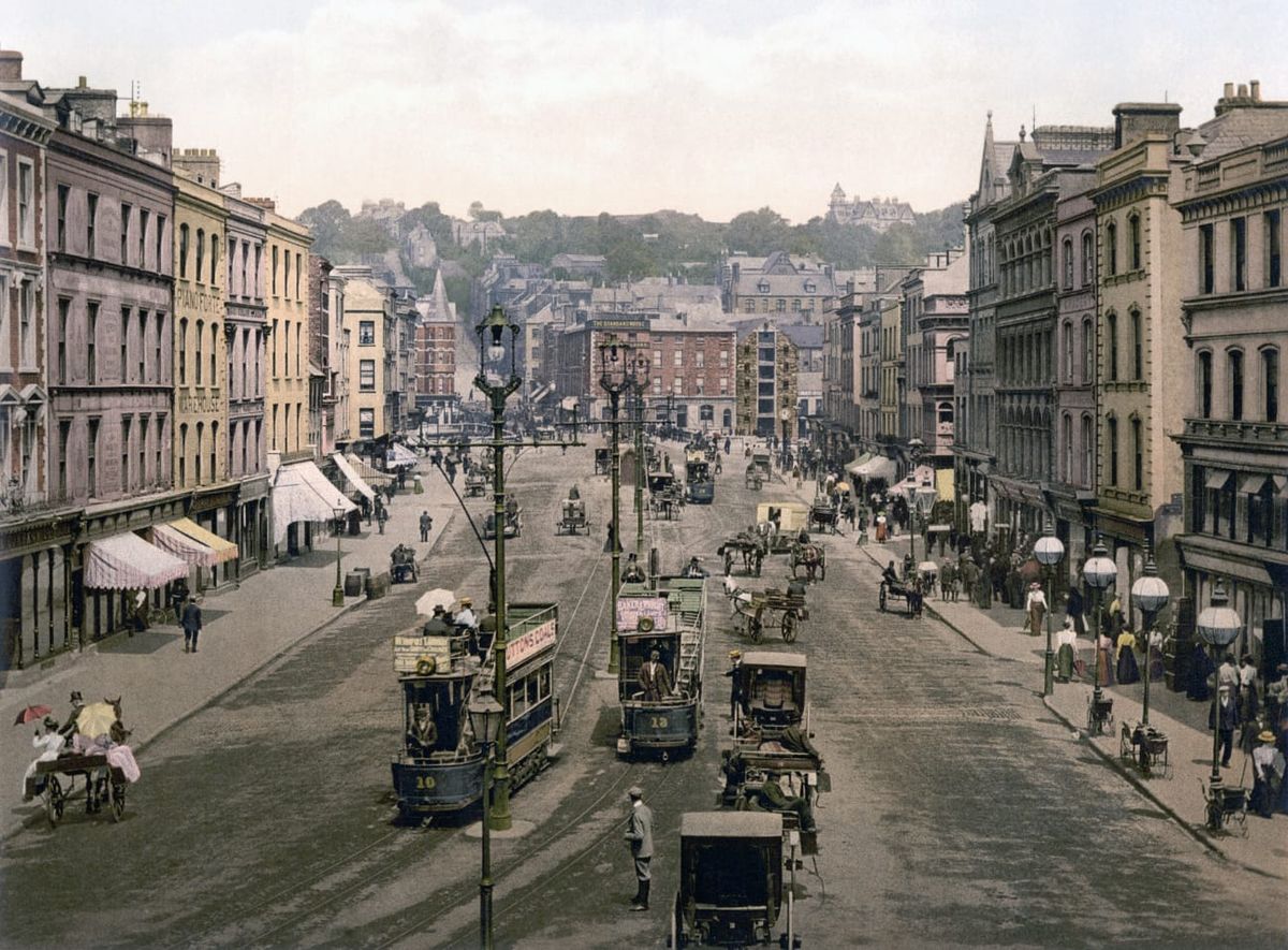 Historic Photo: Patrick Street, Cork, Ireland, about 1900.