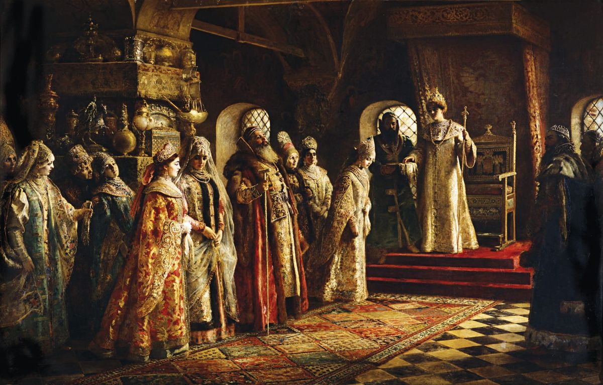 Historic Painting: “The Choice of the Bride” by Konstantin Makovsky, 1886.