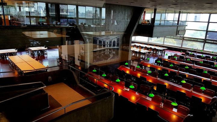 Interiors: Argentine National Library (Biblioteca Nacional Mariano Moreno), Buenos Aires, Argentina.