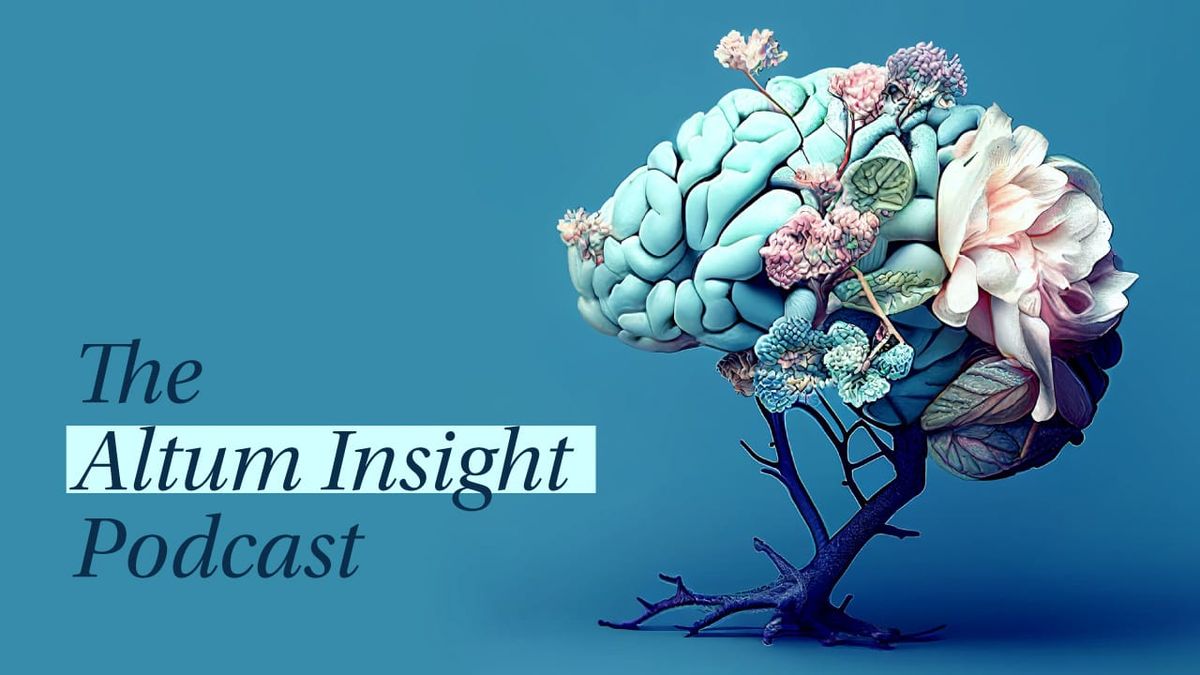 The Altum Insight Podcast graphic includes a brain blooming with leaves and flowers.
