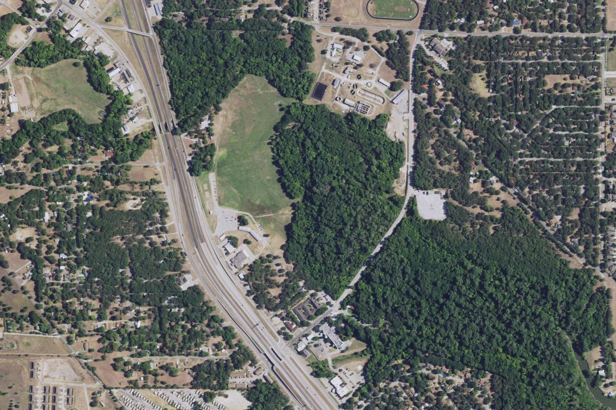 Aerial photograph centered on Azle, Texas