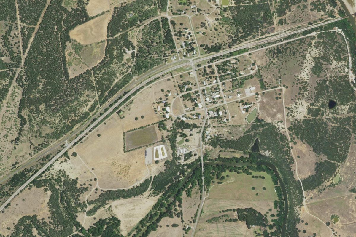 Aerial photograph centered on Brazos, Texas