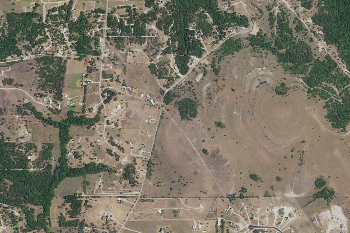 Aerial photograph centered on Carter, Texas