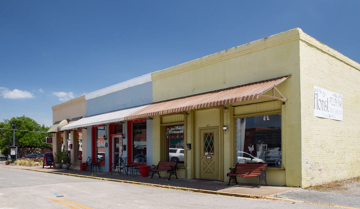 Historic buildings in downtown Cedar Hill, Texas
