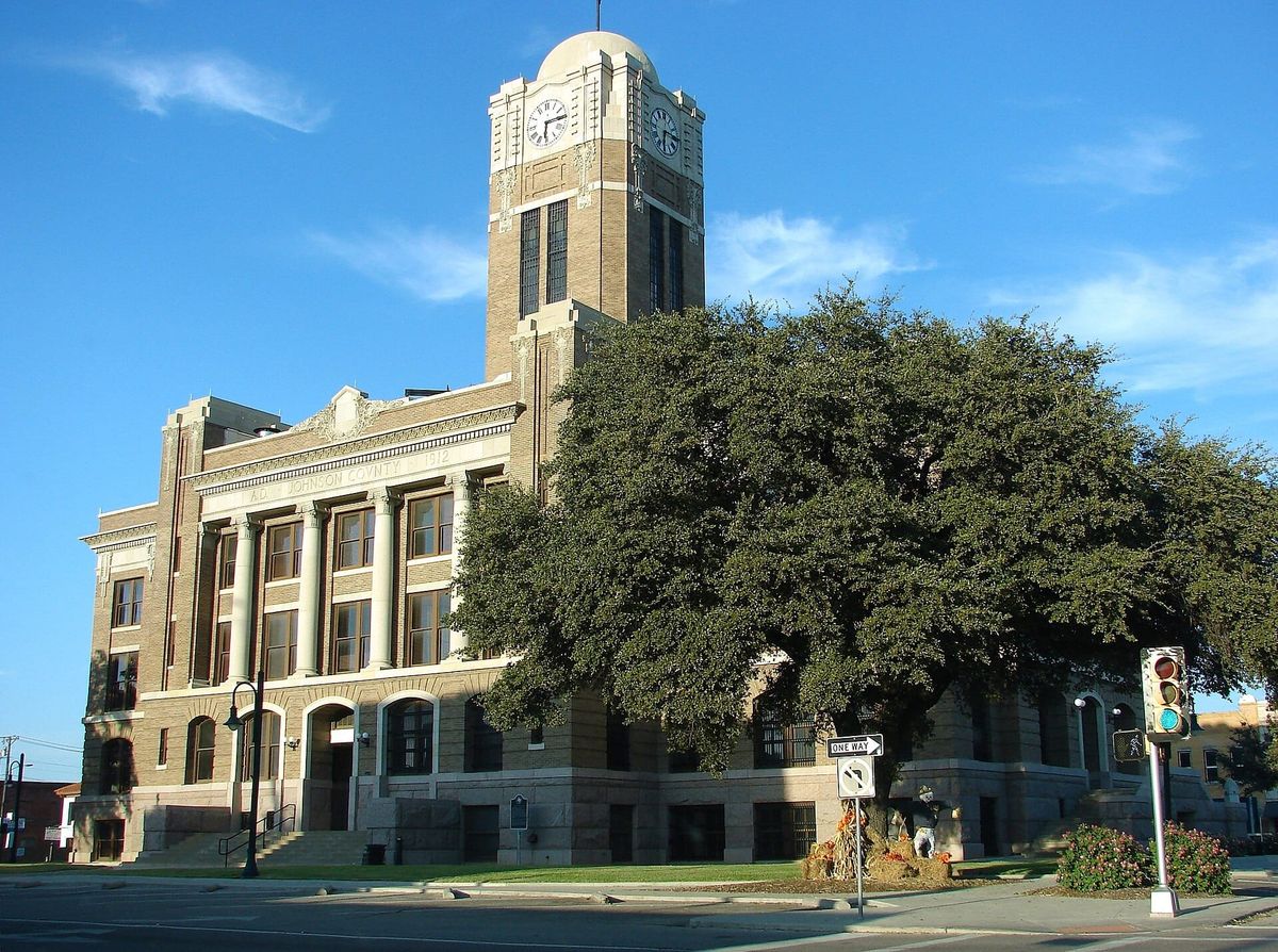 The Johnson County Courthouse in Cleburne, Texas