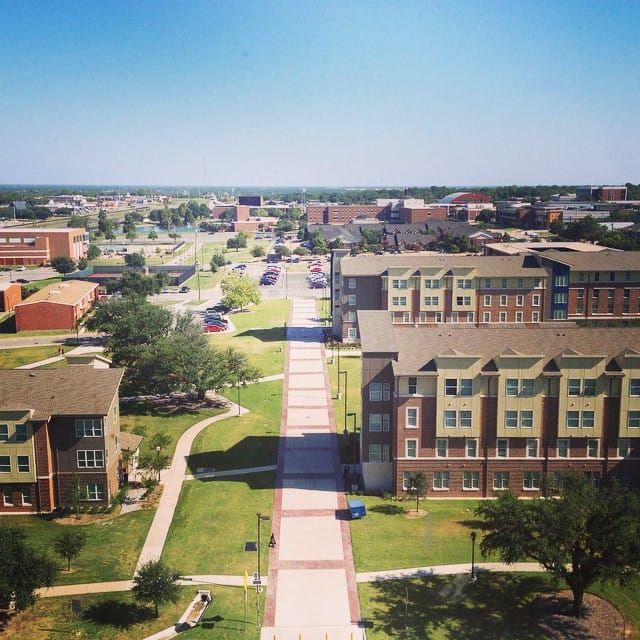 University campus buildings in Commerce, Texas