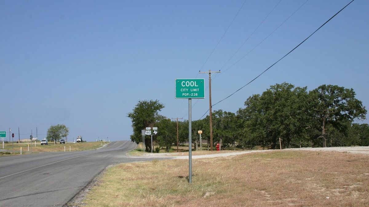 A street scene in Cool, Texas