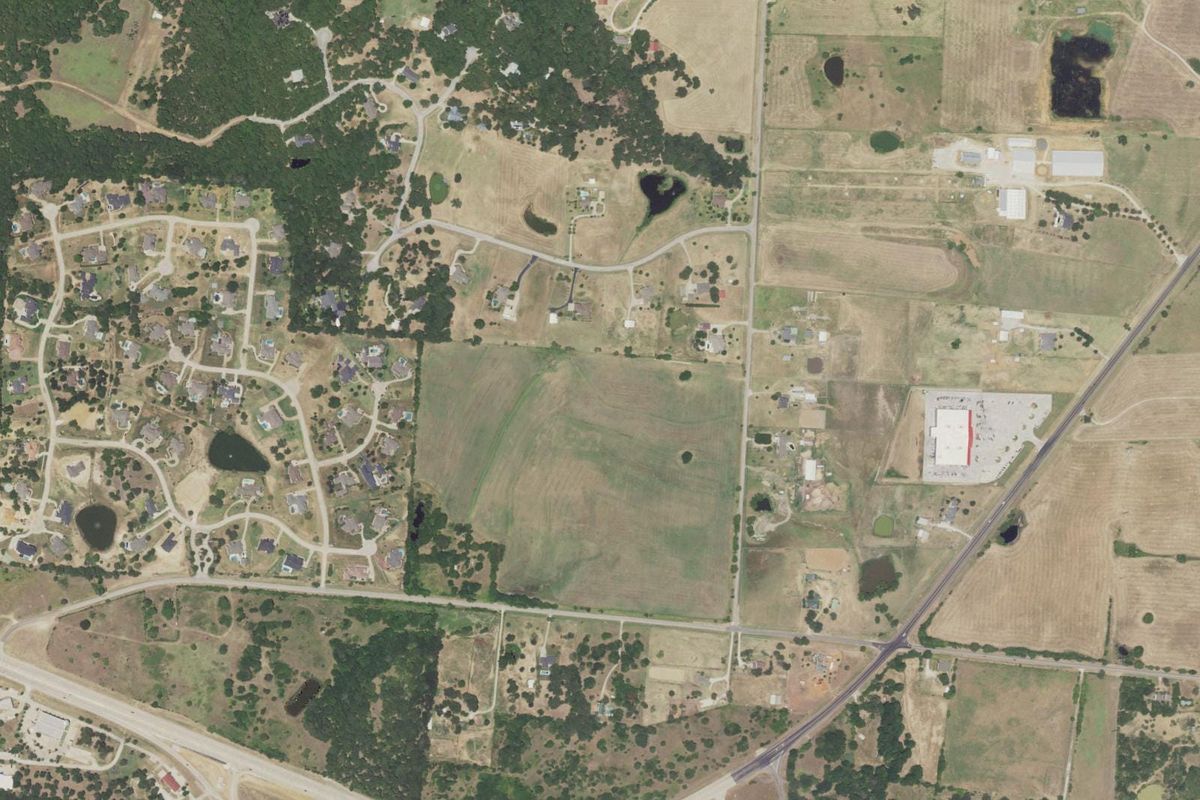Aerial photograph centered on Cross Roads, Texas