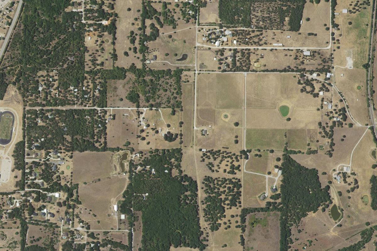 Aerial photograph centered on Cross Timber, Texas