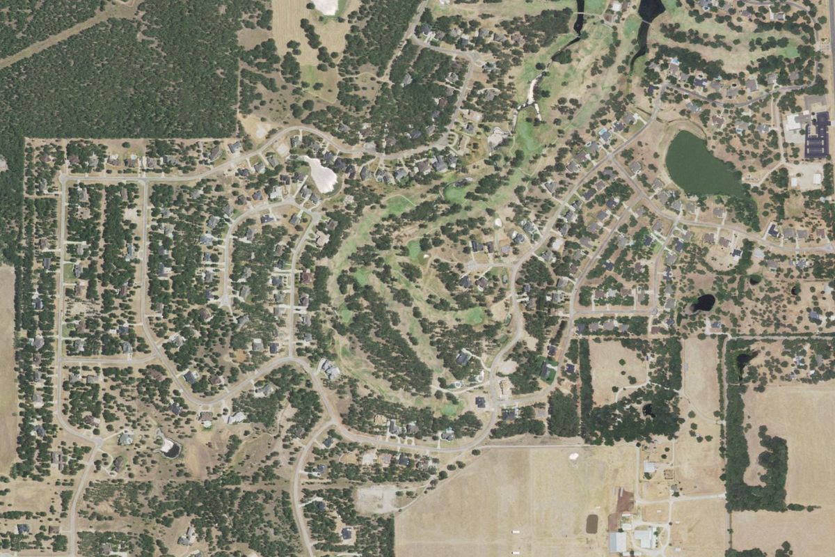 Aerial photograph centered on Dennis, Texas