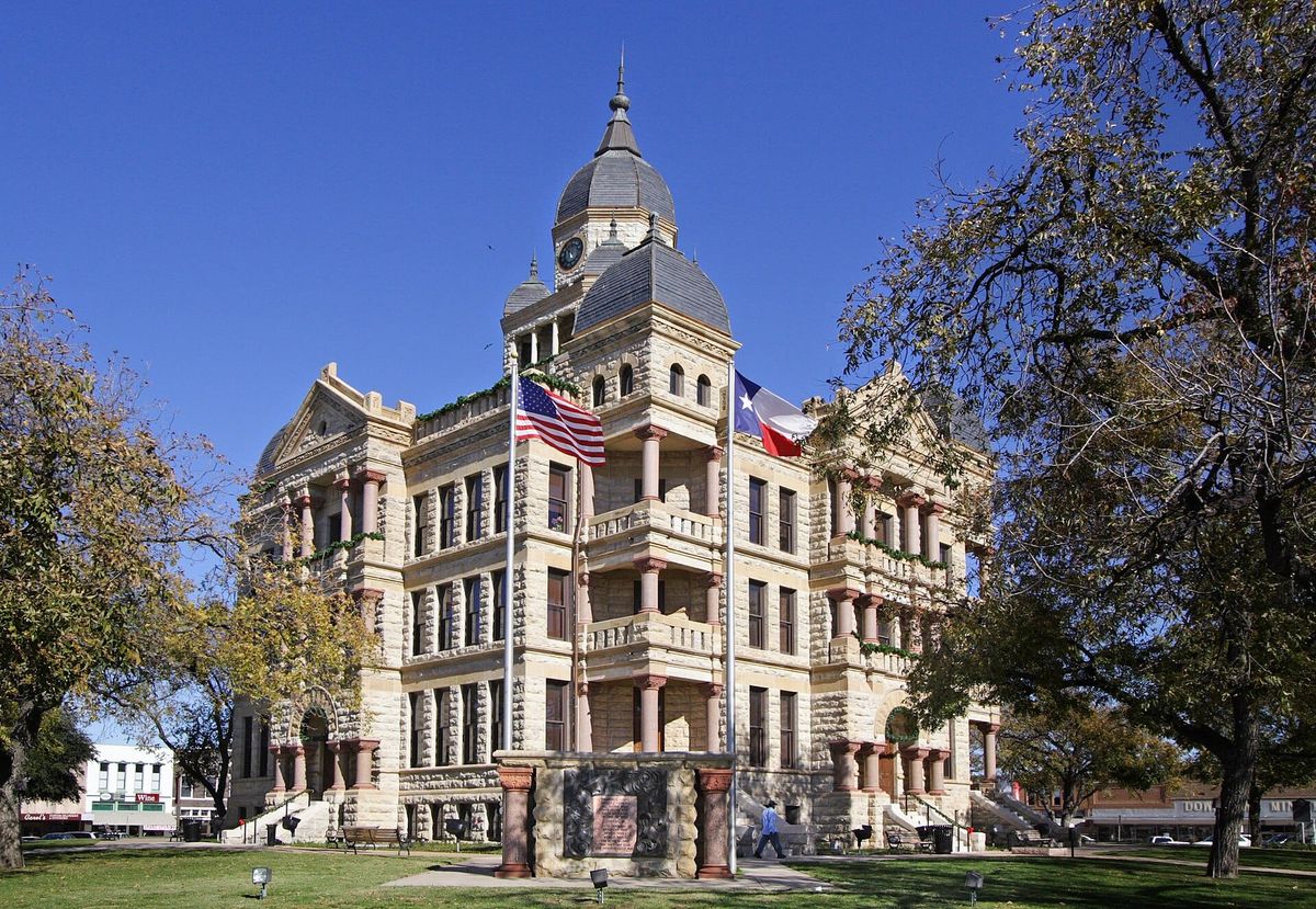 The historic Denton County Courthouse, Texas
