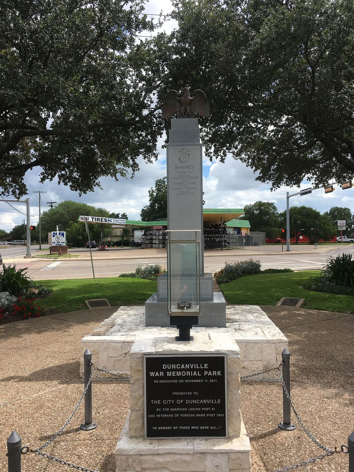 The War Memorial in Duncanville, Texas