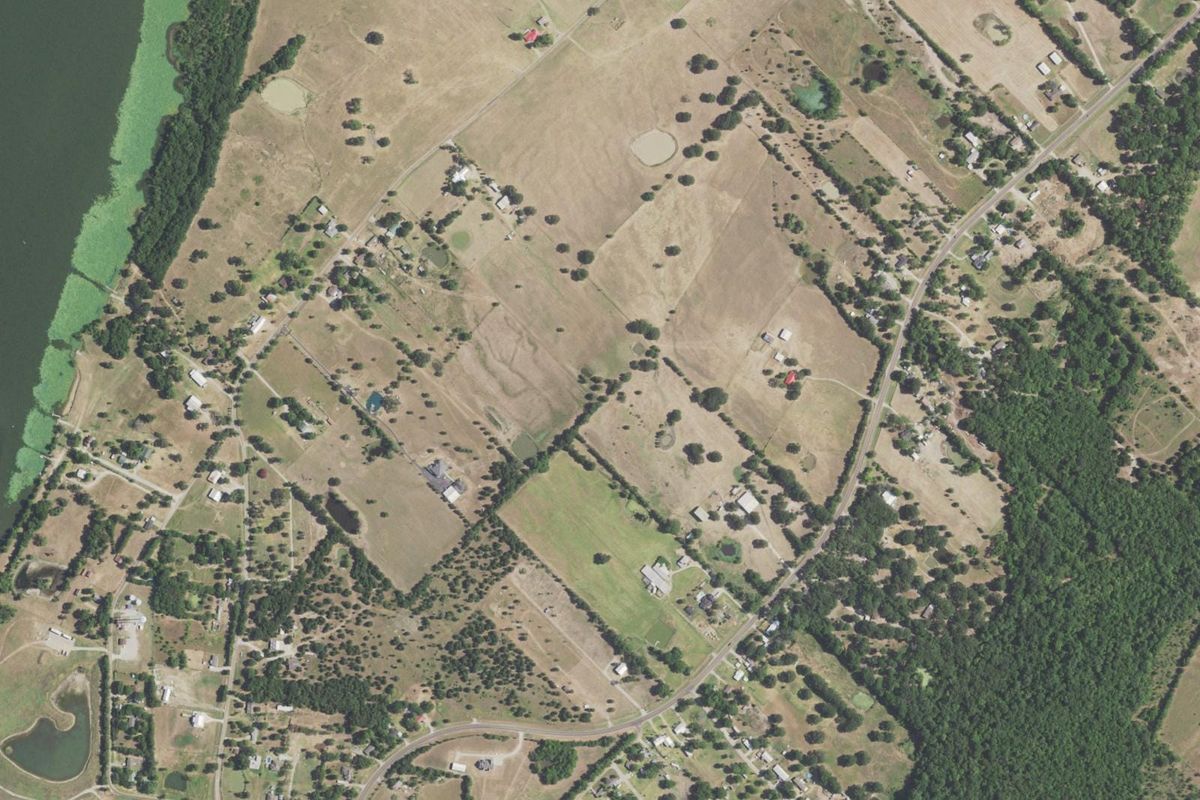 Aerial photograph centered on Elmo, Texas