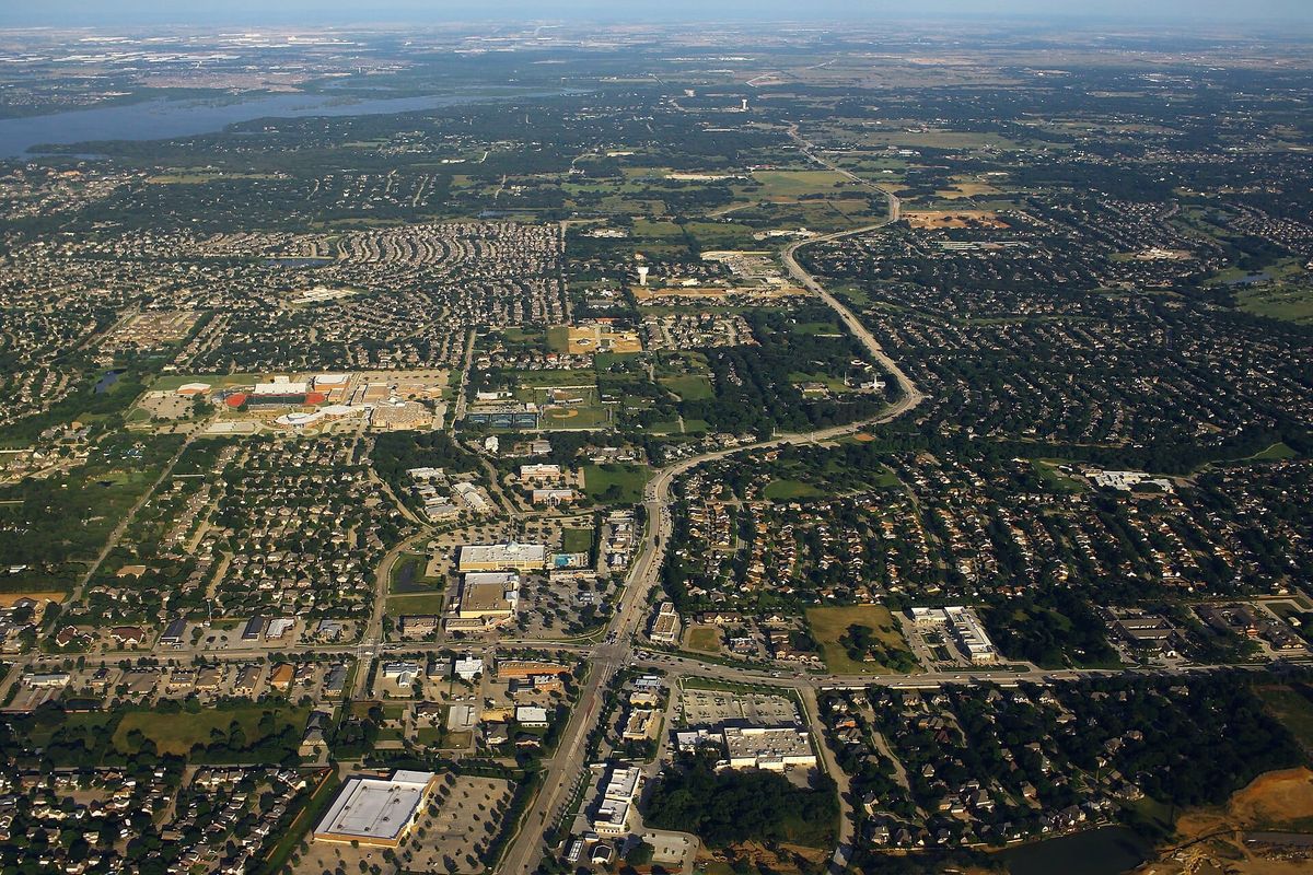An aerial view of Flower Mound, Texas