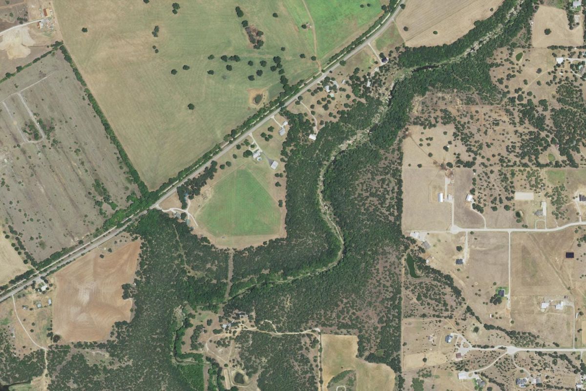 Aerial photograph centered on Garner, Texas