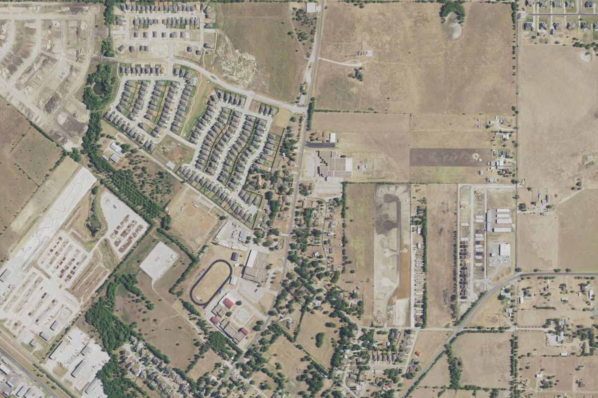 Aerial photograph centered on Godley, Texas