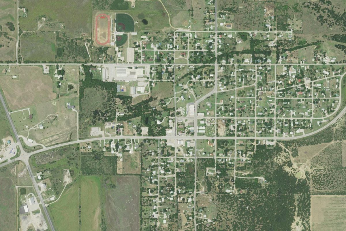 Aerial photograph centered on Graford, Texas