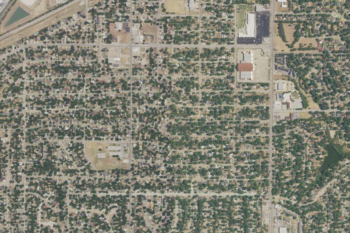 Aerial photograph centered on Haltom City, Texas