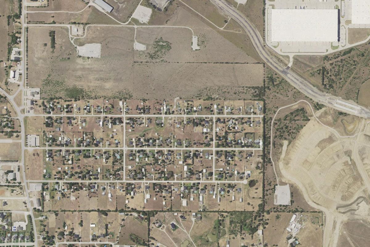 Aerial photograph centered on Haslet, Texas