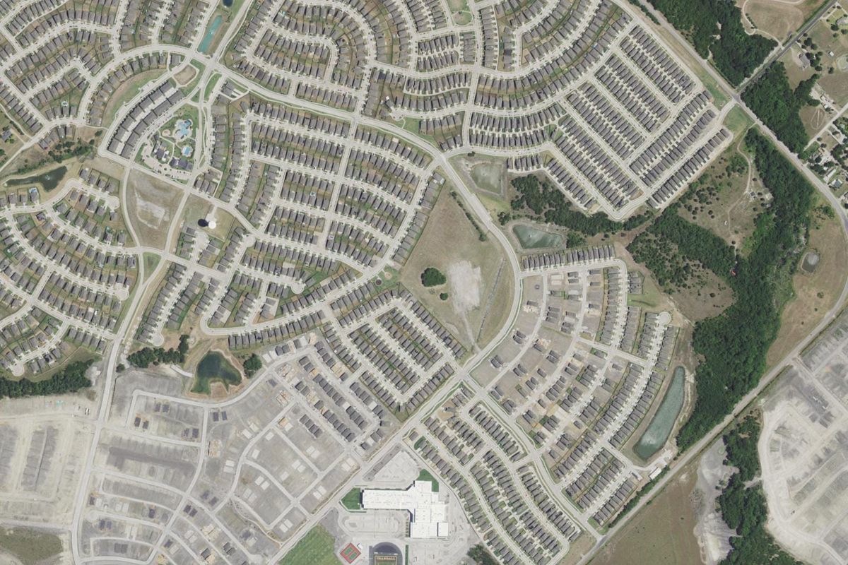 Aerial photograph centered on Heartland, Texas