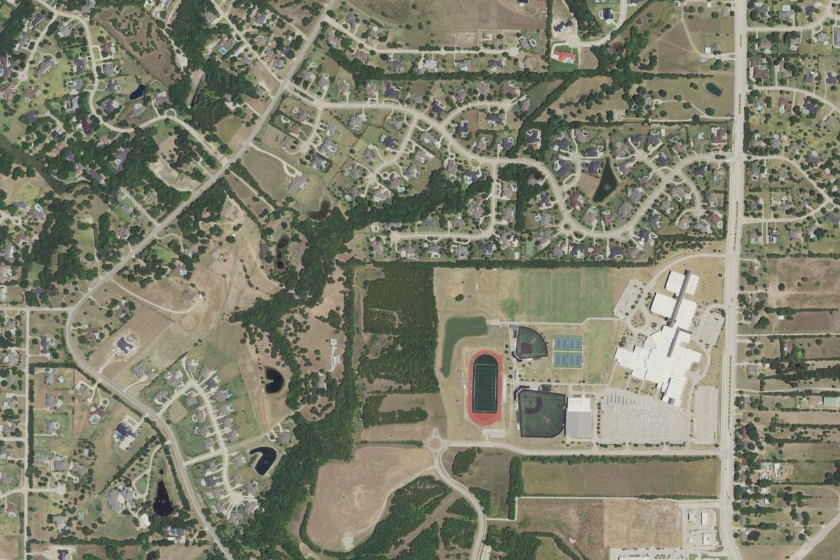 Aerial photograph centered on Heath, Texas