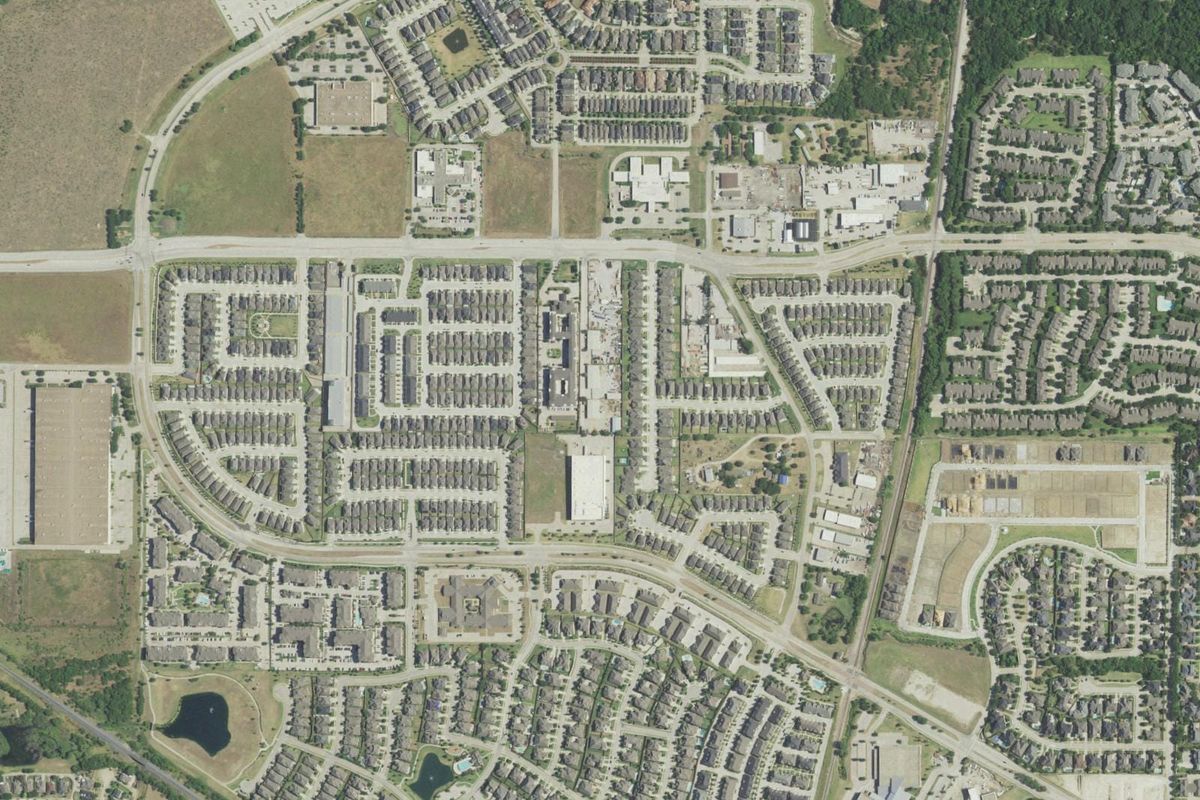 Aerial photograph centered on Hebron, Texas