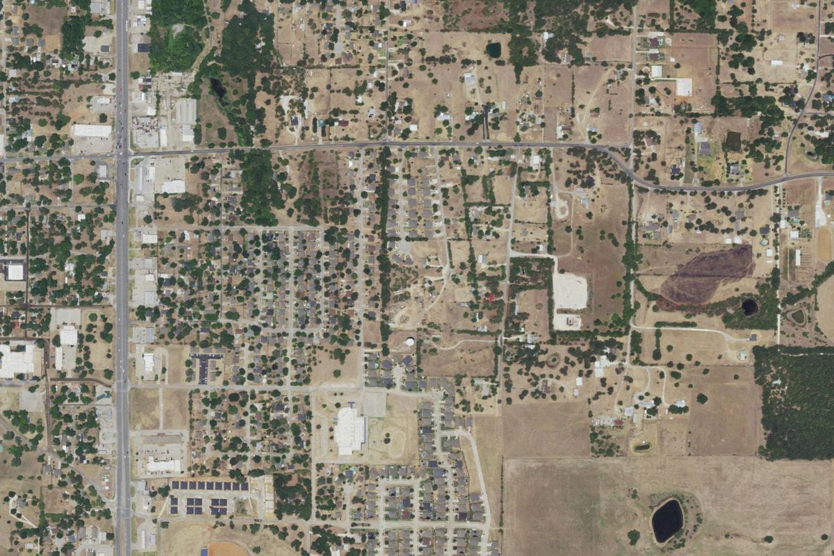 Aerial photograph centered on Joshua, Texas