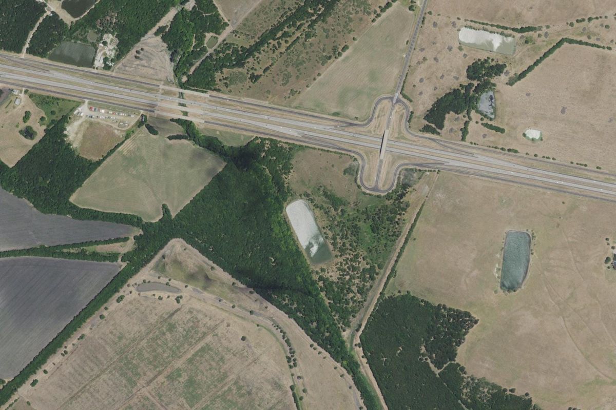 Aerial photograph centered on Kaufman, Texas