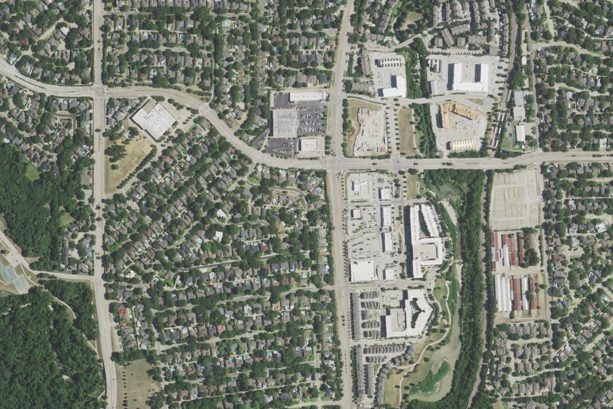 Aerial photograph centered on Lake Highlands, Texas