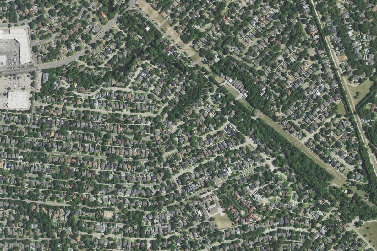 Aerial photograph centered on Lakewood, Texas