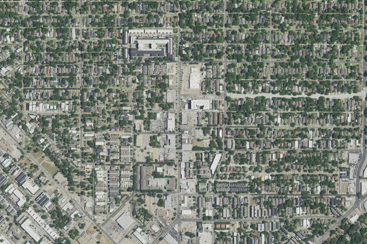 Aerial photograph centered on Lower Greenville, Texas