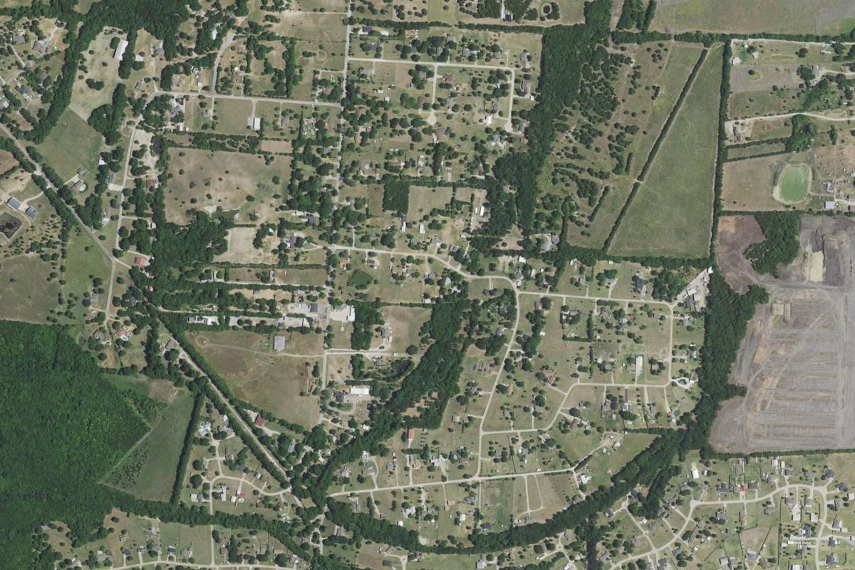 Aerial photograph centered on Lowry Crossing, Texas