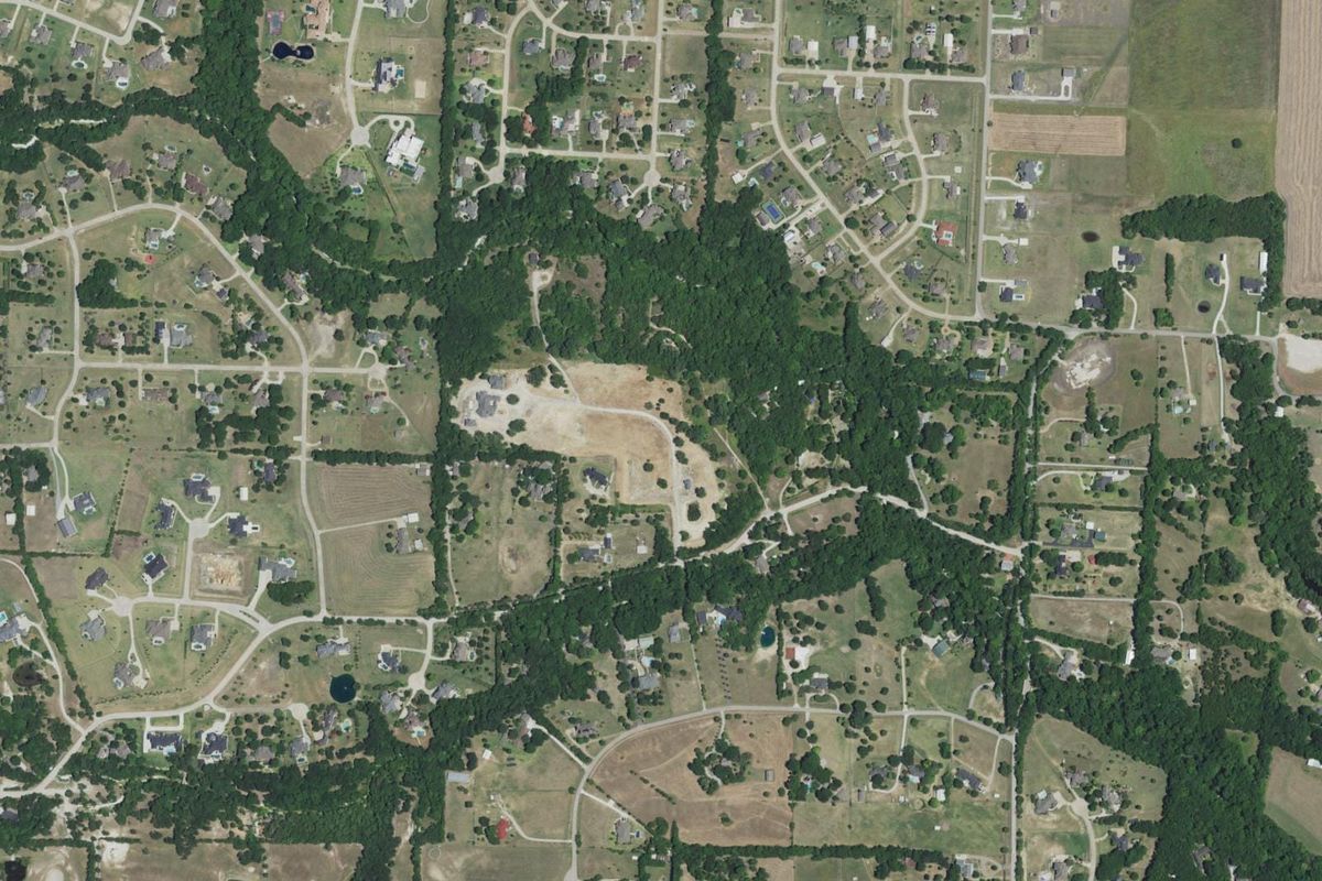 Aerial photograph centered on Lucas, Texas