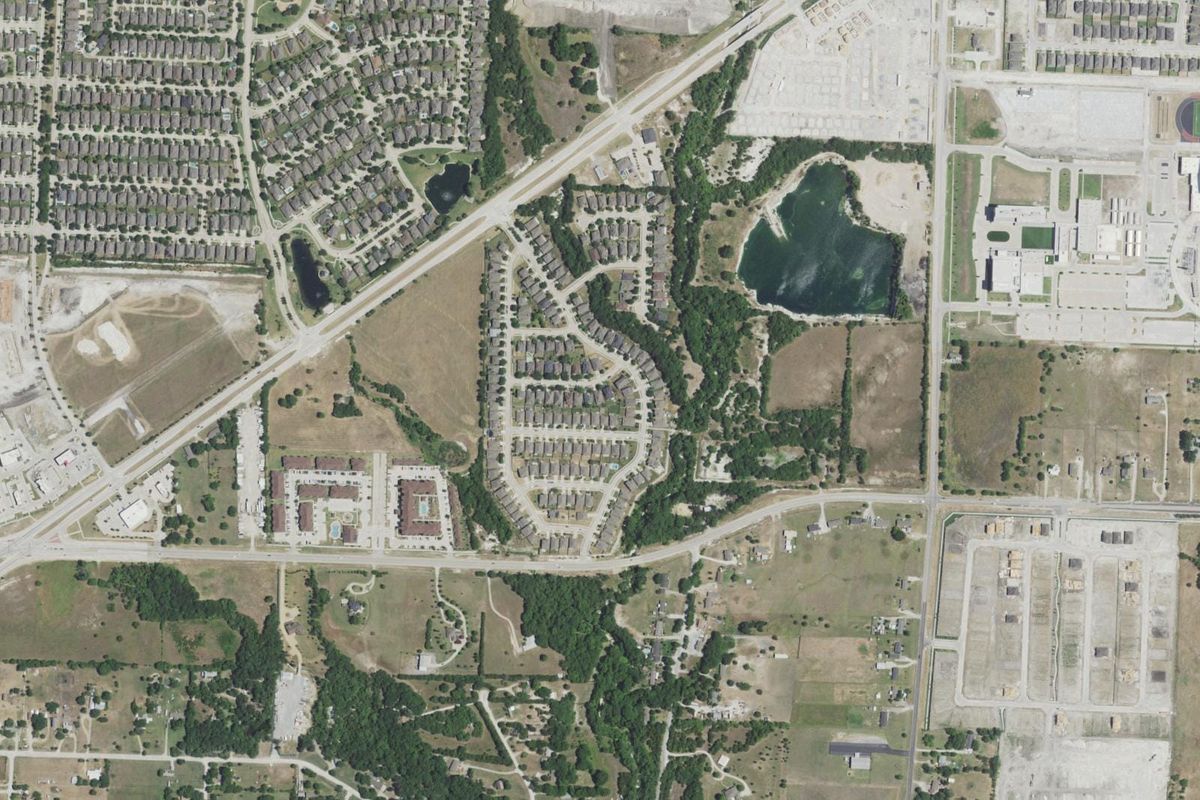 Aerial photograph centered on Melissa, Texas