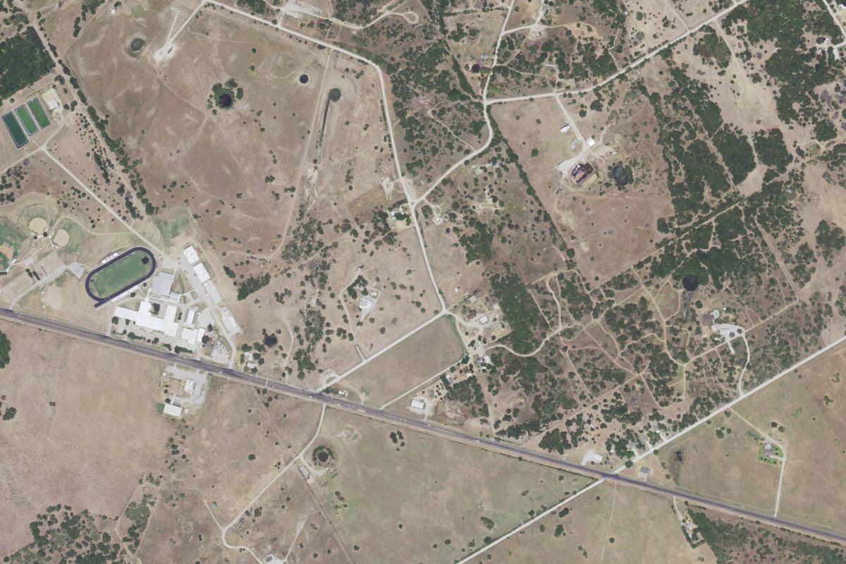 Aerial photograph centered on Mildred, Texas
