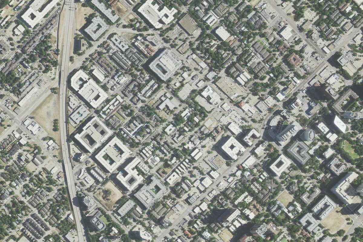 Aerial photograph centered on Oak Lawn, Texas