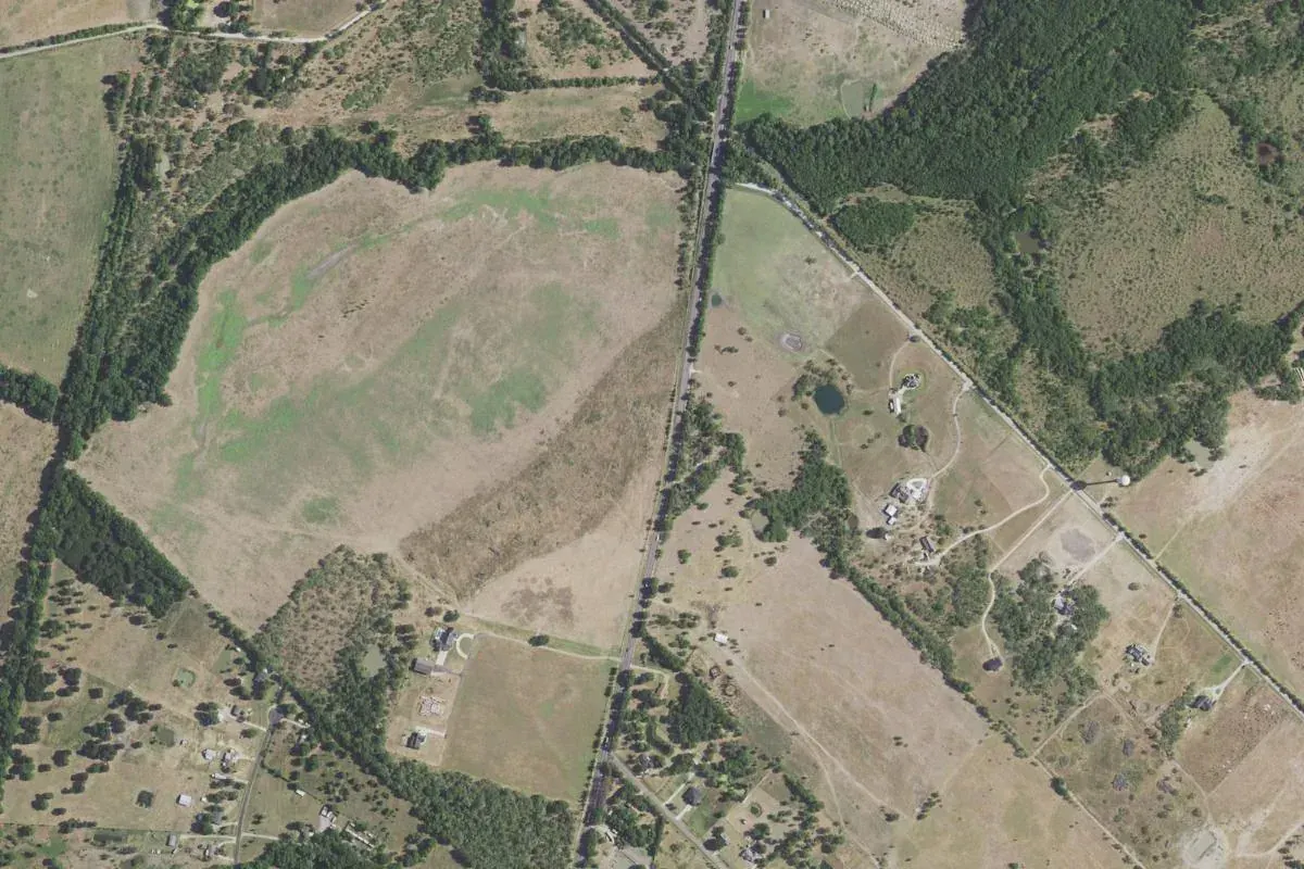 Aerial photograph centered on Oak Ridge, Texas
