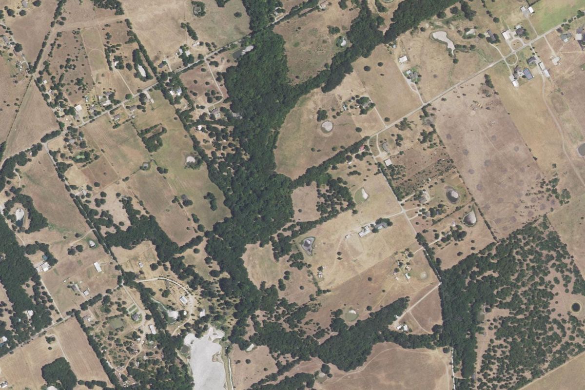Aerial photograph centered on Oak Valley, Texas