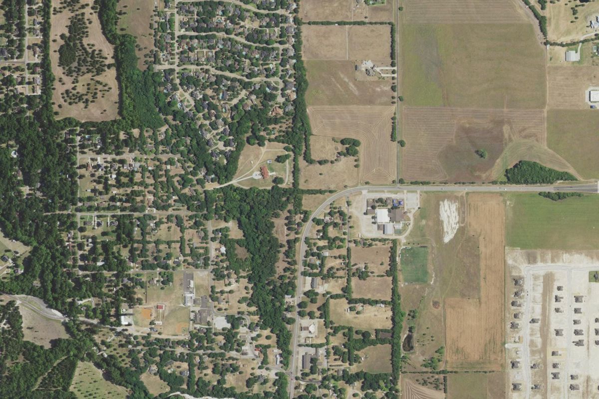 Aerial photograph centered on Ovilla, Texas