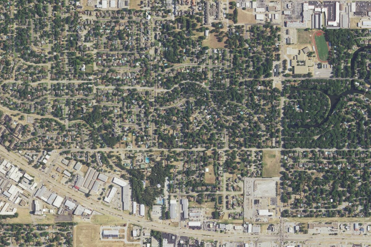 Aerial photograph centered on Pantego, Texas