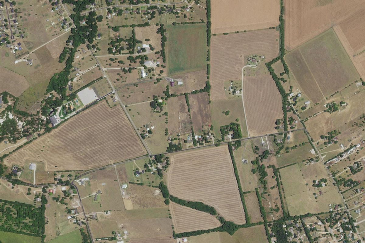 Aerial photograph centered on Pecan Hill, Texas