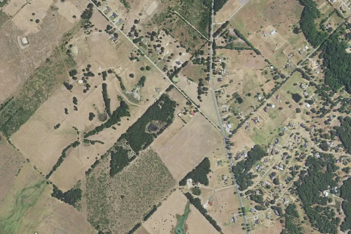 Aerial photograph centered on Post Oak Bend, Texas