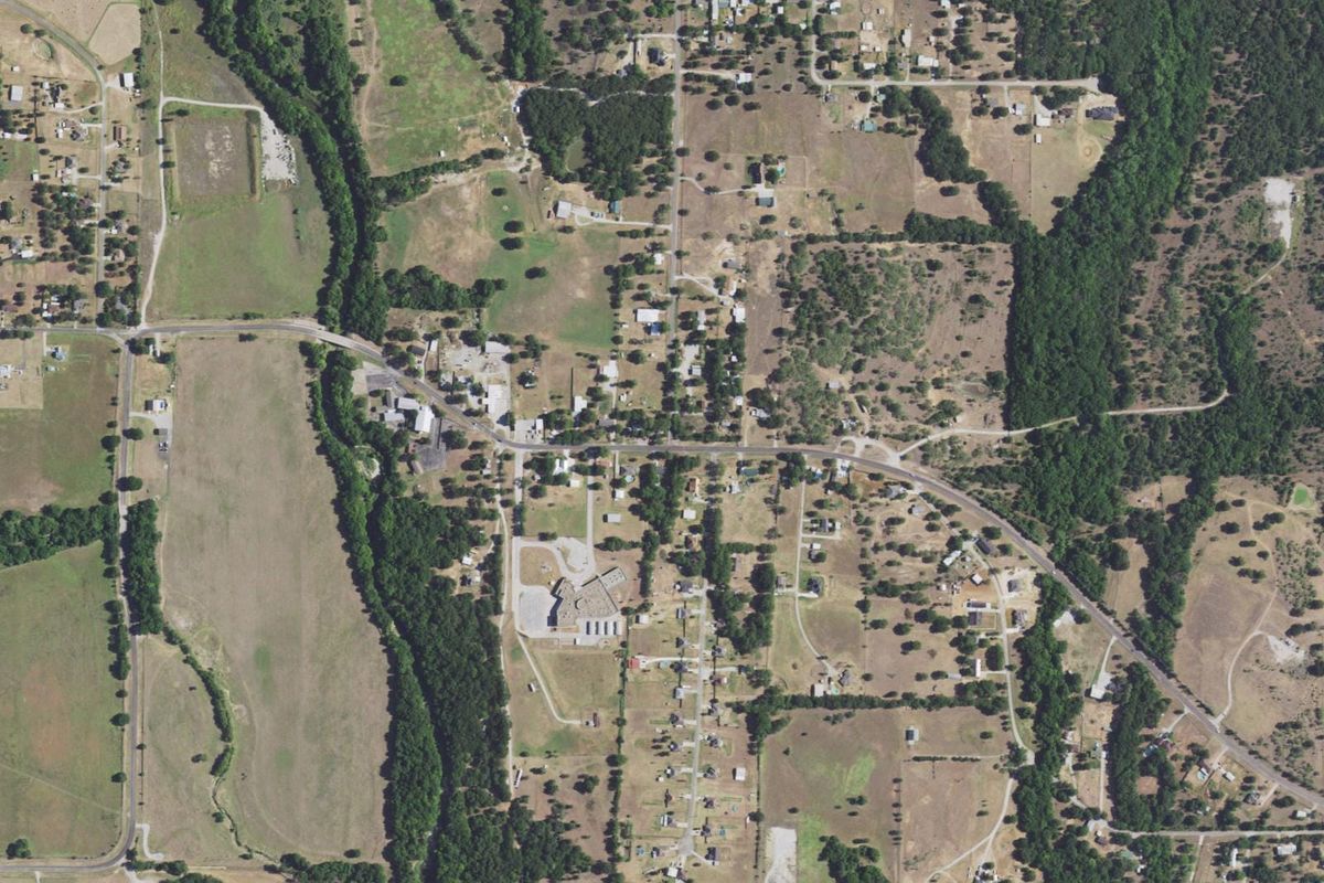 Aerial photograph centered on Reno, Texas
