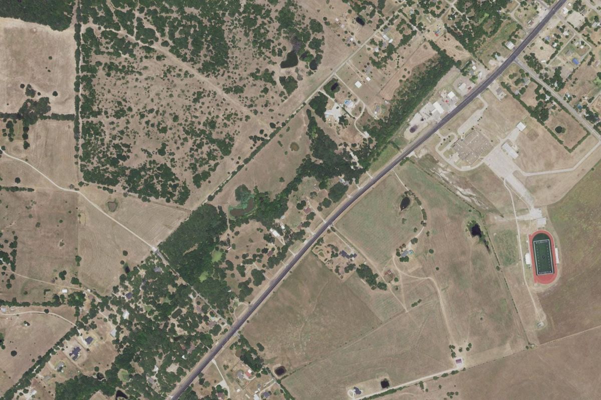 Aerial photograph centered on Scurry, Texas