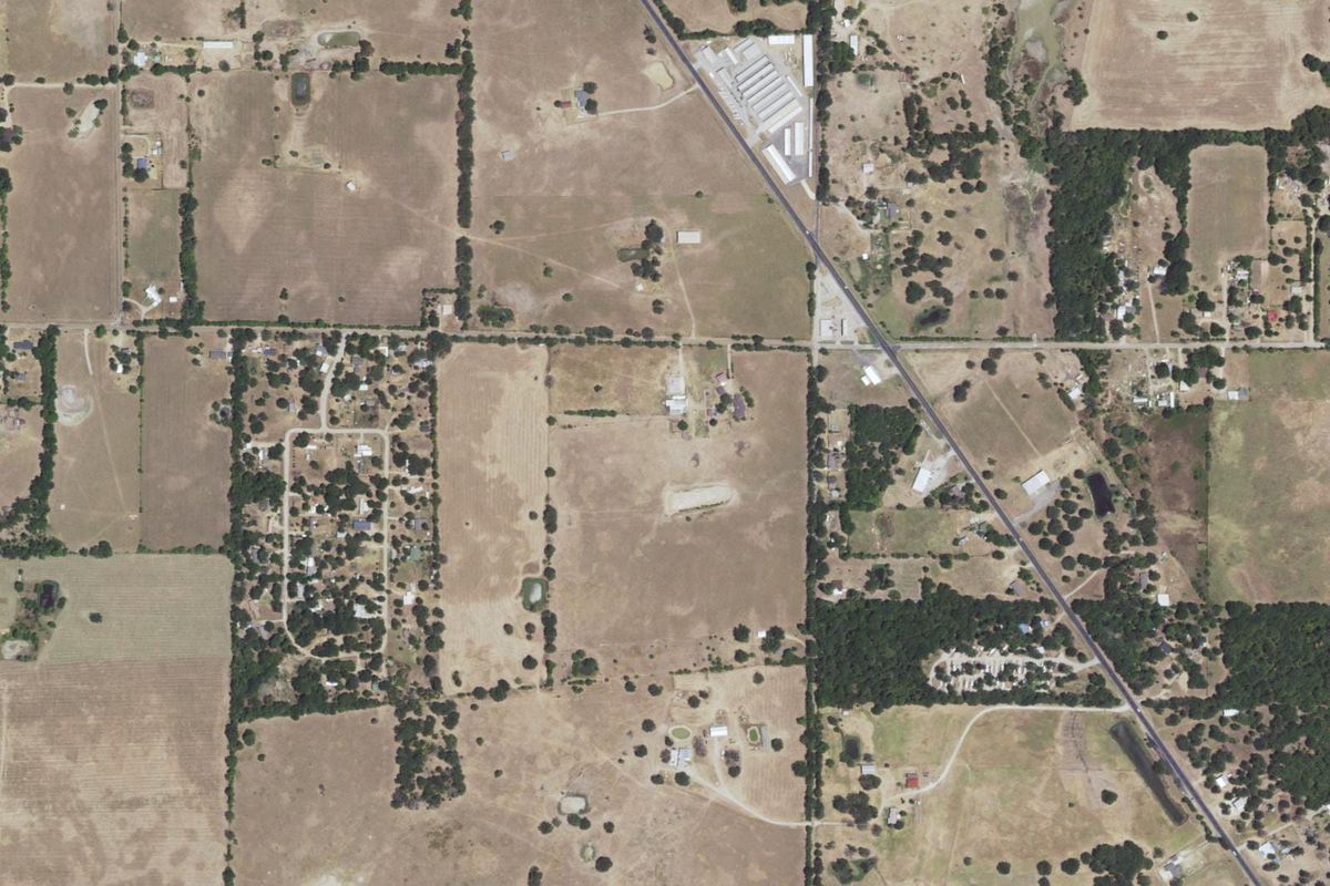 Aerial photograph centered on Seven Points, Texas