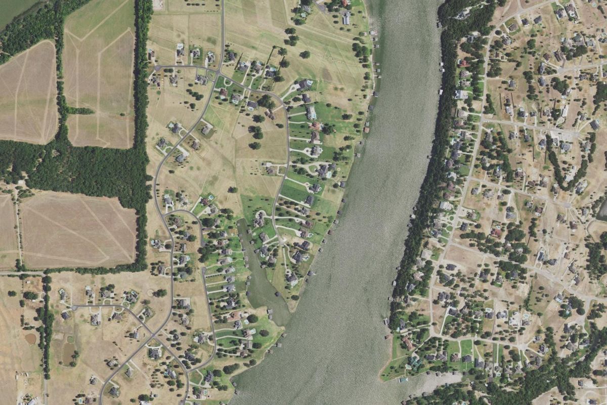 Aerial photograph centered on Stockton Bend, Texas