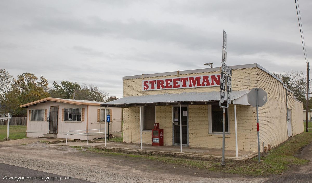 A street scene in Streetman, Texas